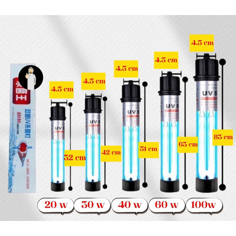 หลอดยูวีบ่อปลา Creator UV หลอดคู่ 20w 30w 40w 60w 100w