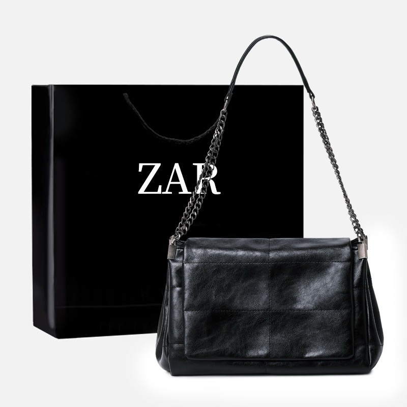 Zara ใหม่ กระเป๋าสะพายไหล่ลําลอง ความจุขนาดใหญ่ เข้ากับทุกการแต่งกายแฟชั่น แถมฟรีถุงกระดาษ(ZARA333)