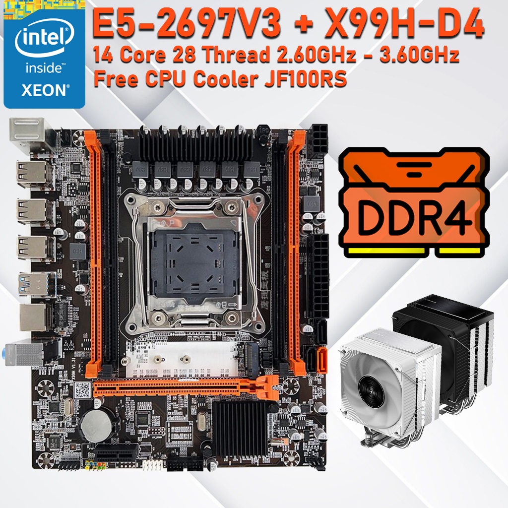 X99 Xeon E5-2697v3 Set CPU MB Cooler Memory Ram สำหรับใช้งาน เปิดบอท ตัดต่อ เรนเดอร์