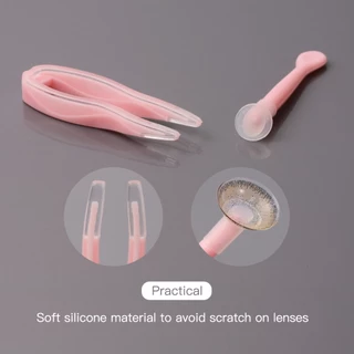 Magister & Realcon คีบคอนแทคเลนส์ แบบนิ่ม รูปตัว สําหรับถอดคอนแทคเลนส์ Pink