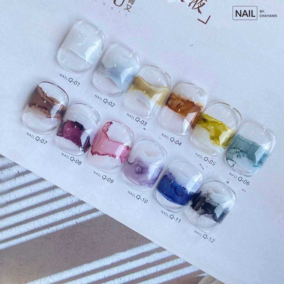 สีน้ำ เอิร์ธโทน Marble Ink QIngyou Natural l สีอิงค์ สีน้ำทำลายหินอ่อน
