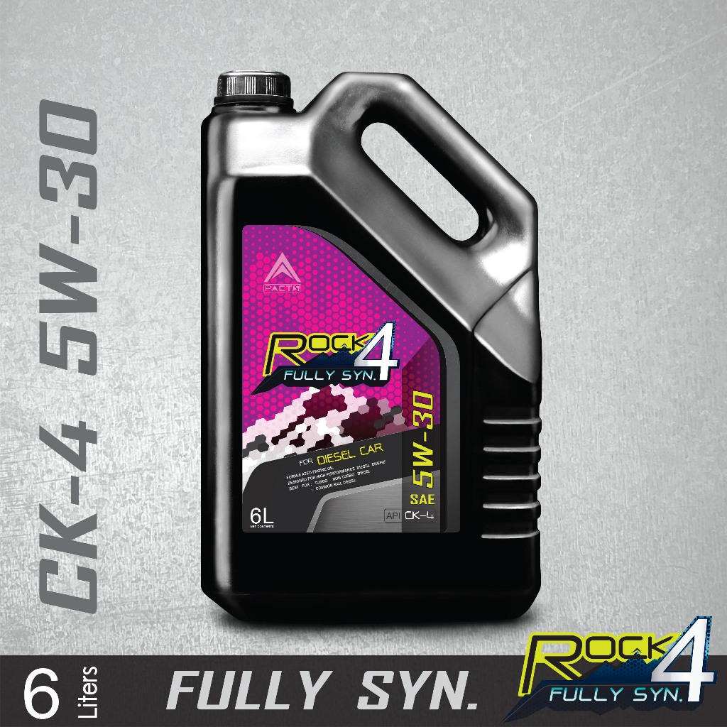 PACTS น้ำมันเครื่องสั่งเคราะห์แท้ ROCK 4 Fully Synthetic API CK-4 5W-30 6 / 7 / 8 ลิตร
