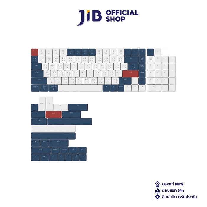 KEYCAP (คีย์แคป) KEYCHRON EVEREST LOW-PROFILE KEYCAP SET (WHITE-BLUE) (EN/TH) (LK206TH)
