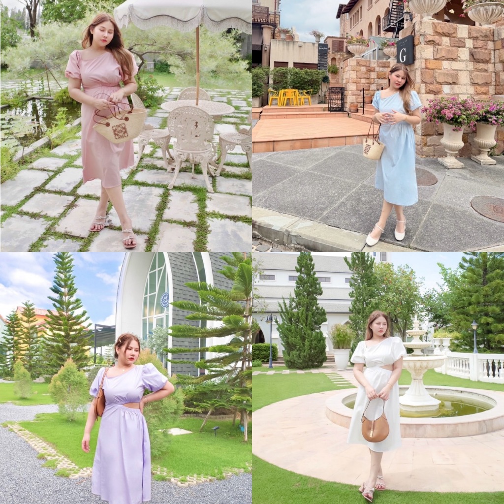 Caterina dress เดรสยาวแขนพอง มีความเข้าเอวเพิ่มเล็กน้อยเพิ่มความเซ็กซี่ 💖🎀