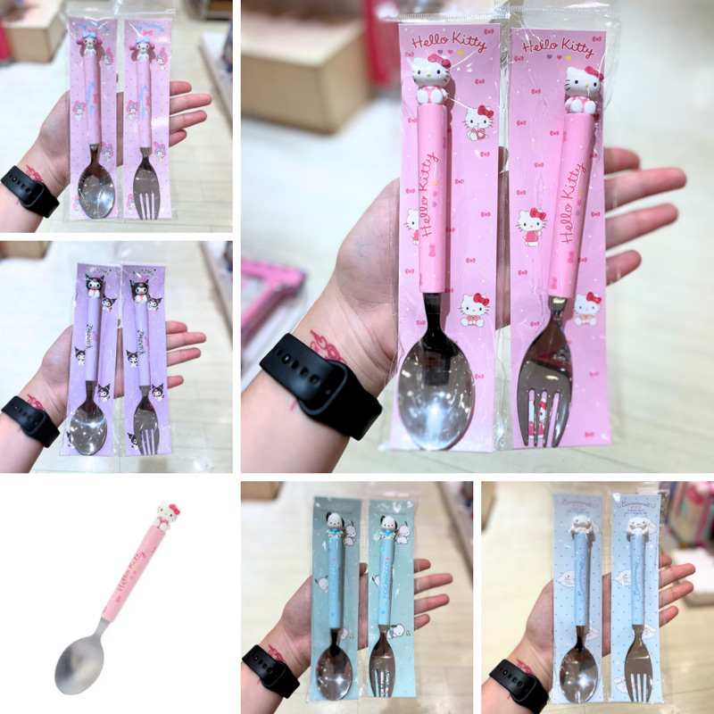 Sanrio - ชุดช้อนซ่อม SPOON W/MASCOT [ลิขสิทธิ์แท้ 100%]