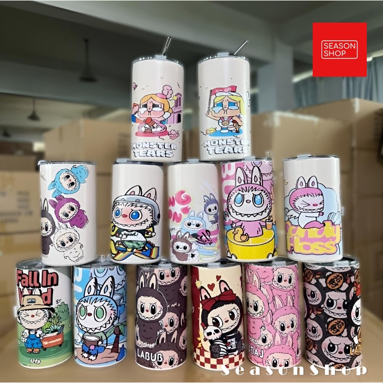 seasonshop แก้วน้ำลาบูบู้ แก้วน้ำลายลาบูบู้ ขนาด 20 ออนซ์ แถมหลอดฟรี ลายใหม่ น่ารักมาก