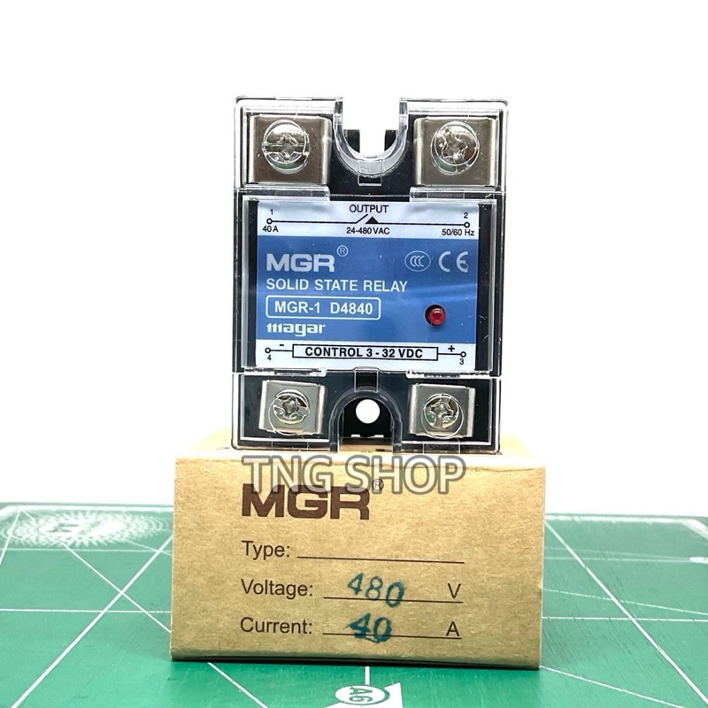 MGR-1  SSR single phase D4825 D4840 Input 3-32VDC Output 24-480VAC ออกบิลได้