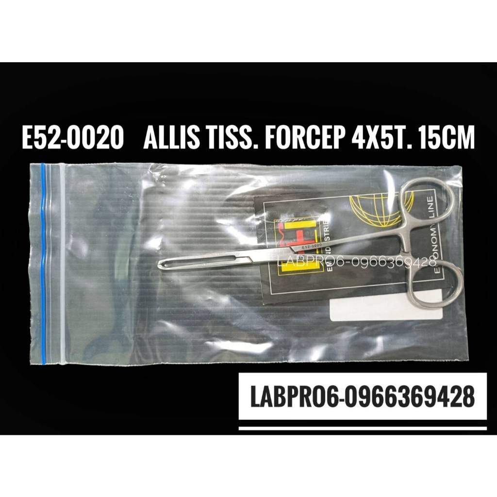 *E52-0020* ALLIS TISS. FORCEP 4X5T. 15CM คีมคีบเนื้อเยื่.อ ALLIS TISSUE FORCEP 4x5 TEETH 15cm