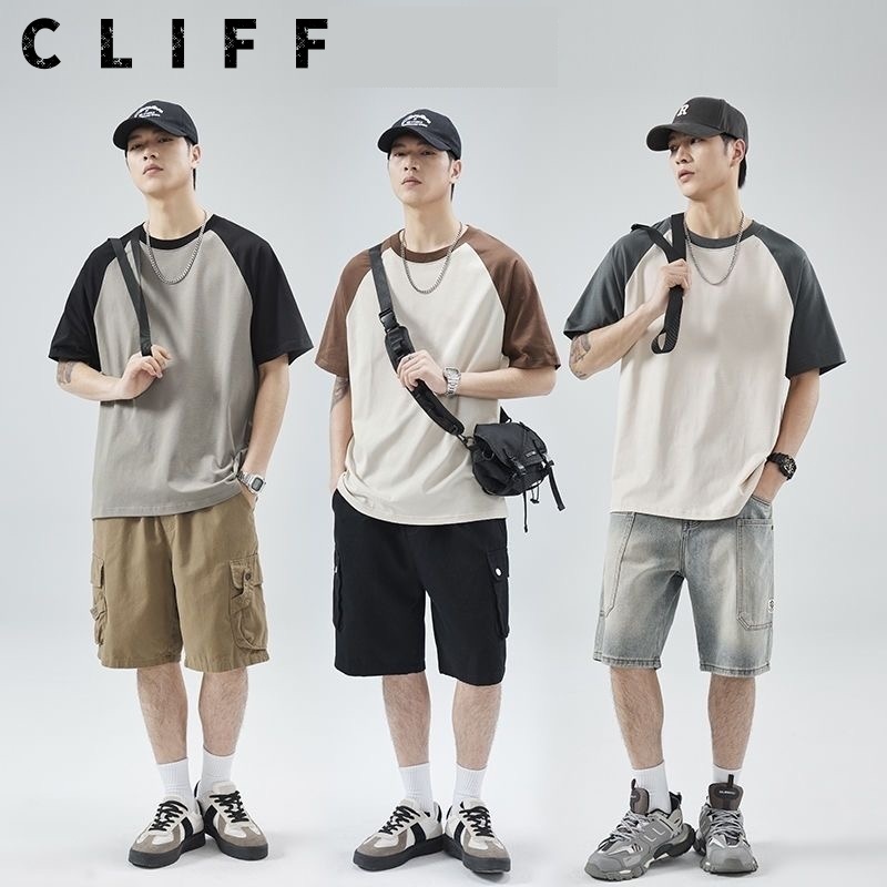 CLIFF เสื้อเชิ้ตแขนสั้นสไตล์เรียบง่ายของผู้ชาย เสื้อเชิ้ตแขนสั้นสไตล์เรียบง่าย เสื้อเชิ้ตแขนสั้นแบบคลาสสิก