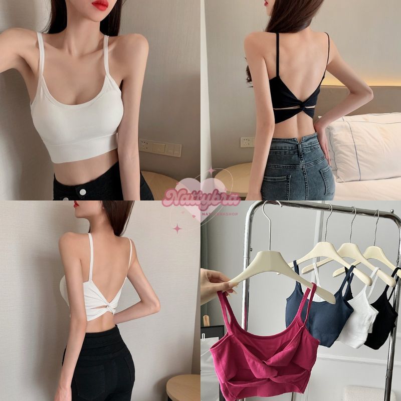 Nattybra สายเดี่ยว เว้าหลัง ผ้านุ่ม มีฟองน้ำ ฟรีไซต์ 32-38 ใส่แล้วสวย ดูหรู แฟชั่น ผู้หญิง