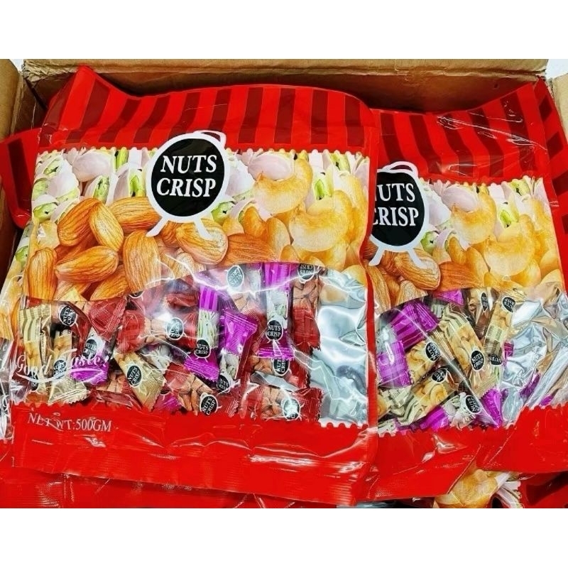 ขนมตุ๊บตั๊บมาเลเซีย NUT CRISP ขนมถั่วอัดแท่งแบบโบราณ รวมรส 500g