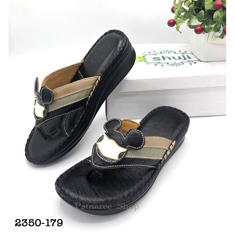 ⭐️พร้อมส่ง⭐️Shuji รองเท้าสุขภาพ รุ่น 2350-179 รองเท้าแบบแตะหนีบ หนังนิ่ม size 36-41