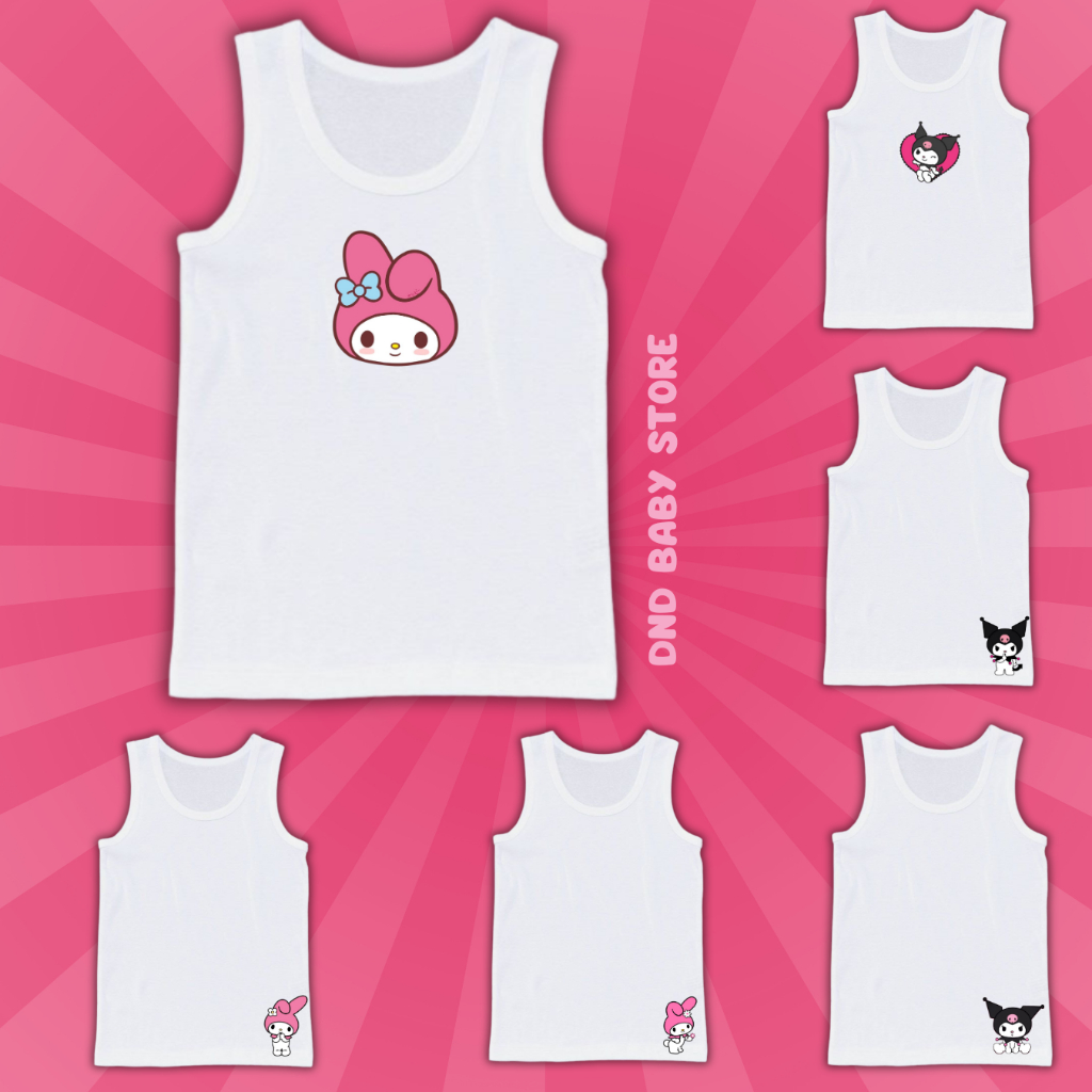เสื้อซับในเด็กหญิง เสื้อกล้ามเด็กลายการ์ตูนมายเมโลดี้ คุโรมิ ผ้านุ่ม ไม่ขึ้นเม็ดขุย