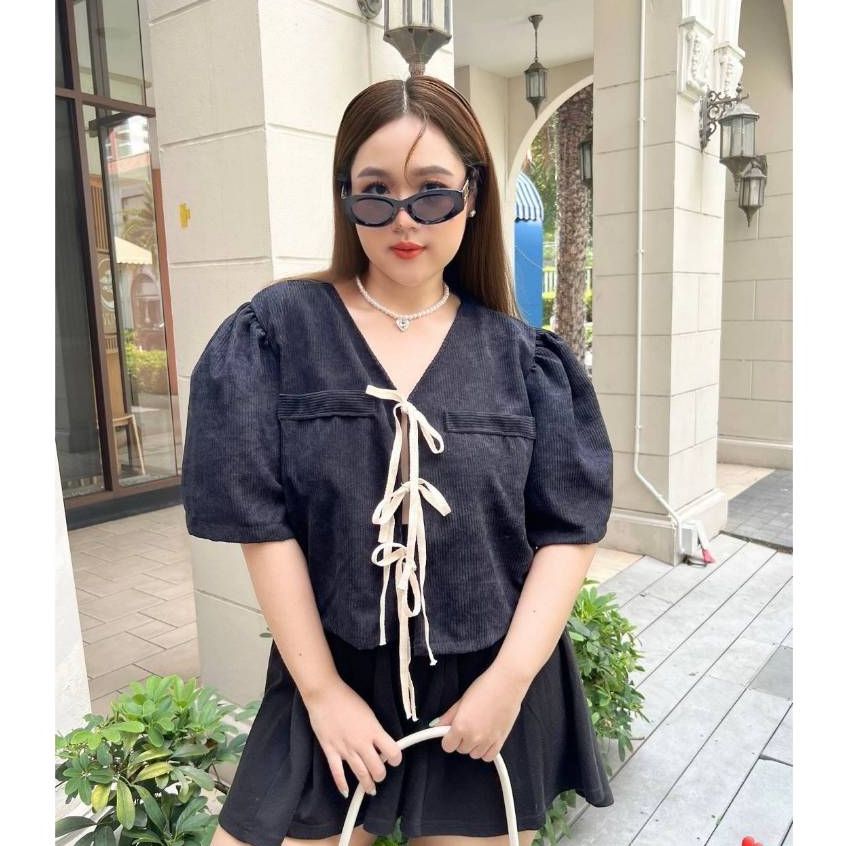 เสื้อแฟชั่น รุ่นฮิต ผูกเชือกหน้า อกใหญ่ 40++