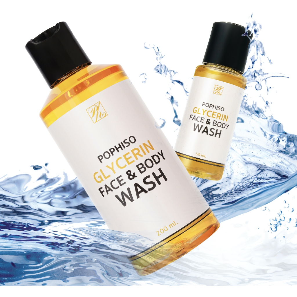 [ขวดใหญ่ 200 ML] POPHISO GLYCERIN FACE AND BODY WASH