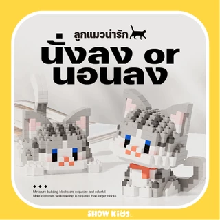 ตุ๊กตาการ์ตูนลูกแมว บล็อกตัวต่อ อนุภาคขนาดเล็ก ของเล่นเครื่องประดับ สร้างสรรค์ สําหรับเด็กผู้หญิง