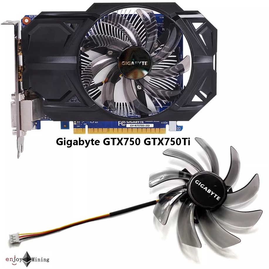 พัดลมการ์ดจอ Gigabyte GTX 750 GTX 750Ti PLD10010S12H T129215SM 9.5CM diameter graphics card fan