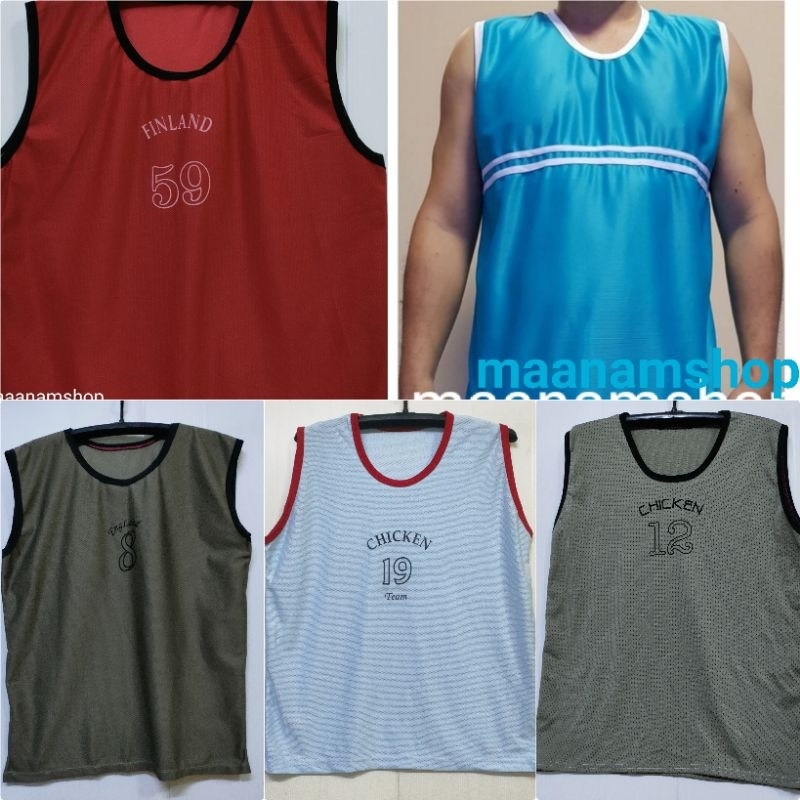 เสื้อแขนกุดผู้ชาย เสื้อแขนกุดผ้าตาข่ายรอบอก 46 นิ้ว