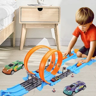360 ํ Turn Track รางรถแข่ง Hot wheels รางรถแข่ง รถตีลังกา พร้อมรถเหล็ก 2 คัน กล่องใหญ่มาก รุ่นใหม่ล่าสุด