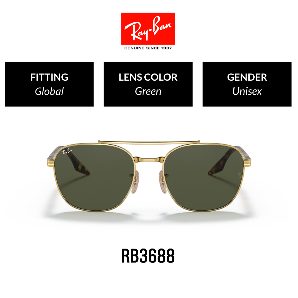 RAY-BAN RB3688 001/31 55 - Sunglasses แว่นกันแดด