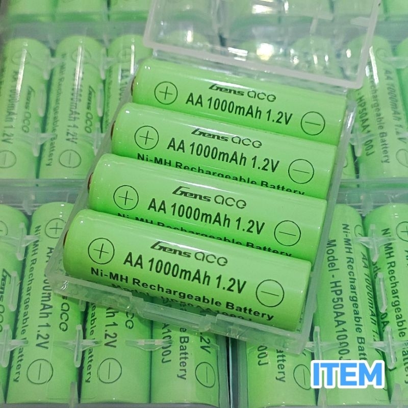 Gens ถ่านชาร์จ AA. 1000 mAh. 1.2 V. จ่ายไฟแรง
