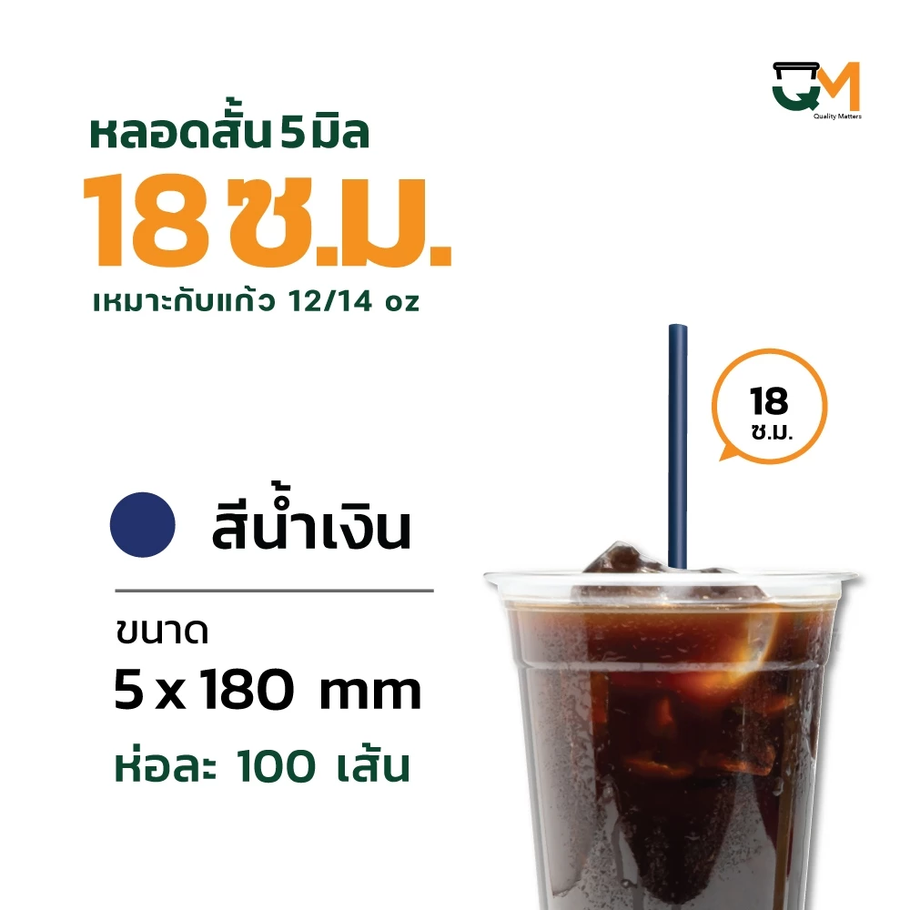 [[100 เส้น]] หลอดพลาสติก หลอดตรง 5 มิล ยาว 18 ซม หลอดกาแฟสำหรับแก้ว 12 / 14 ออนซ์ ห่อฟิล์ม thumbnail 6