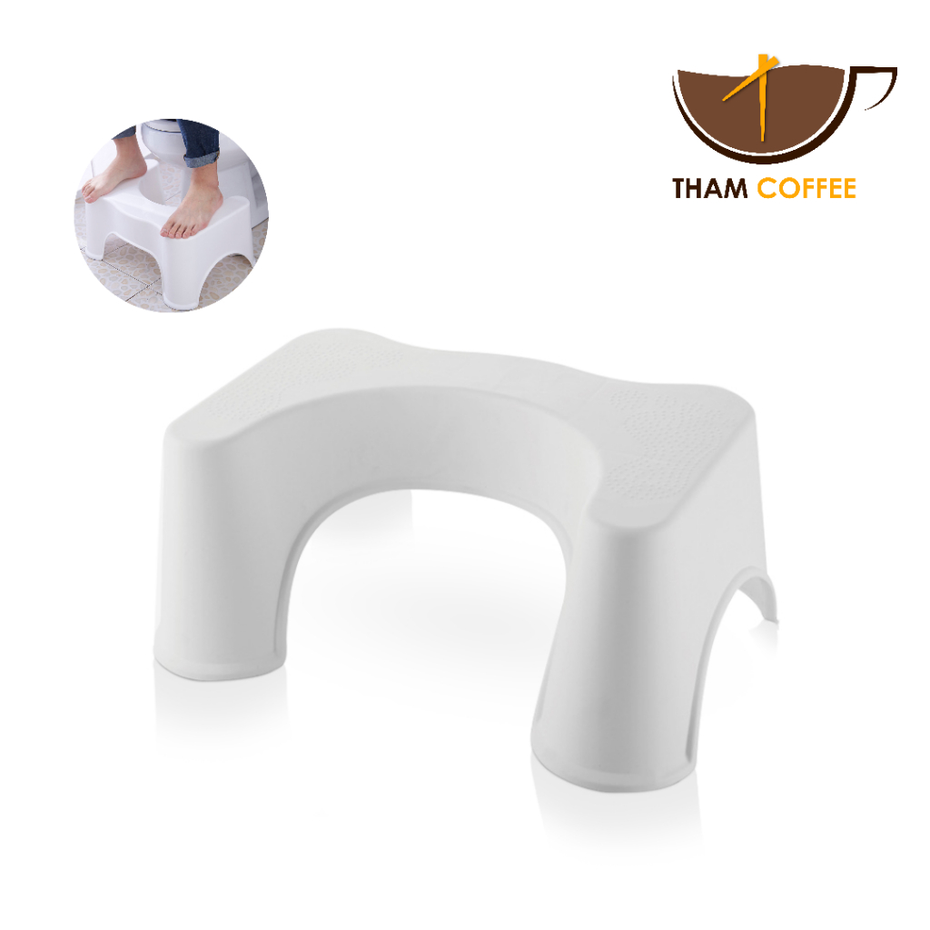 เก้าอี้วางเท้า เก้าอี้วางเท้าในห้องน้ำ Toilet Stool สำหรับนั่งขับถ่ายในห้องน้ำ พลาสติกหนา มีที่รองกันลื่น Tham coffee