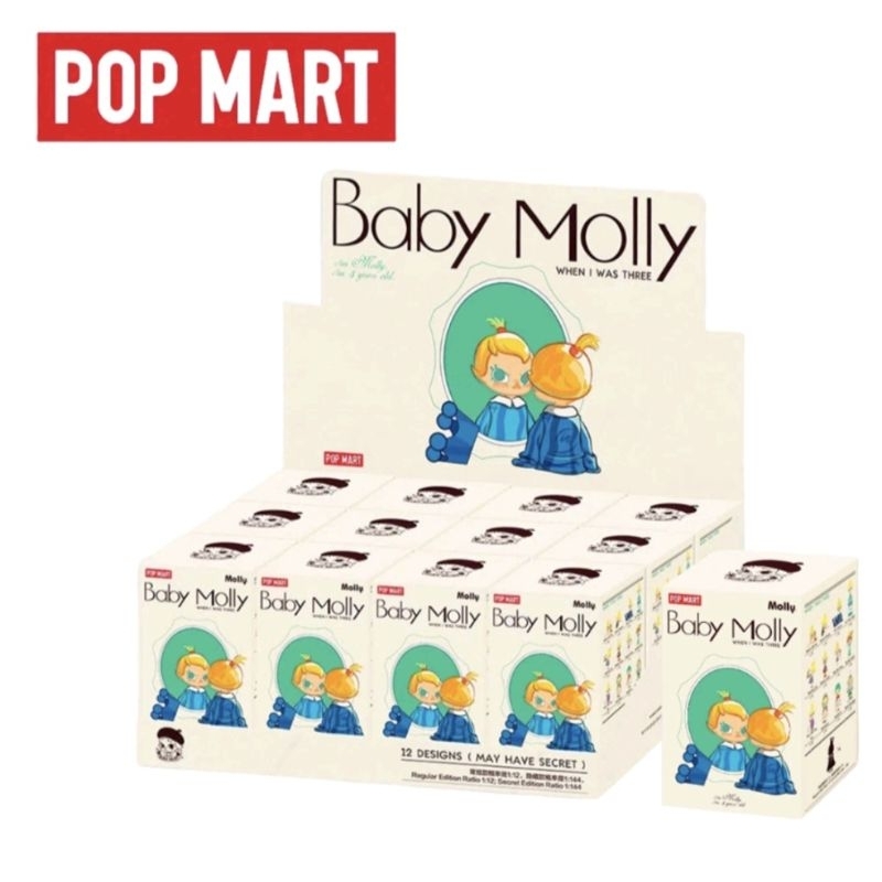 [ยกbox] พร้อมส่ง กล่องสุ่ม POP MART Baby Molly When I was Three！Series Figures Whole set ของแท้ ไม่แกะซีล ลุ้นซีเคร็ท