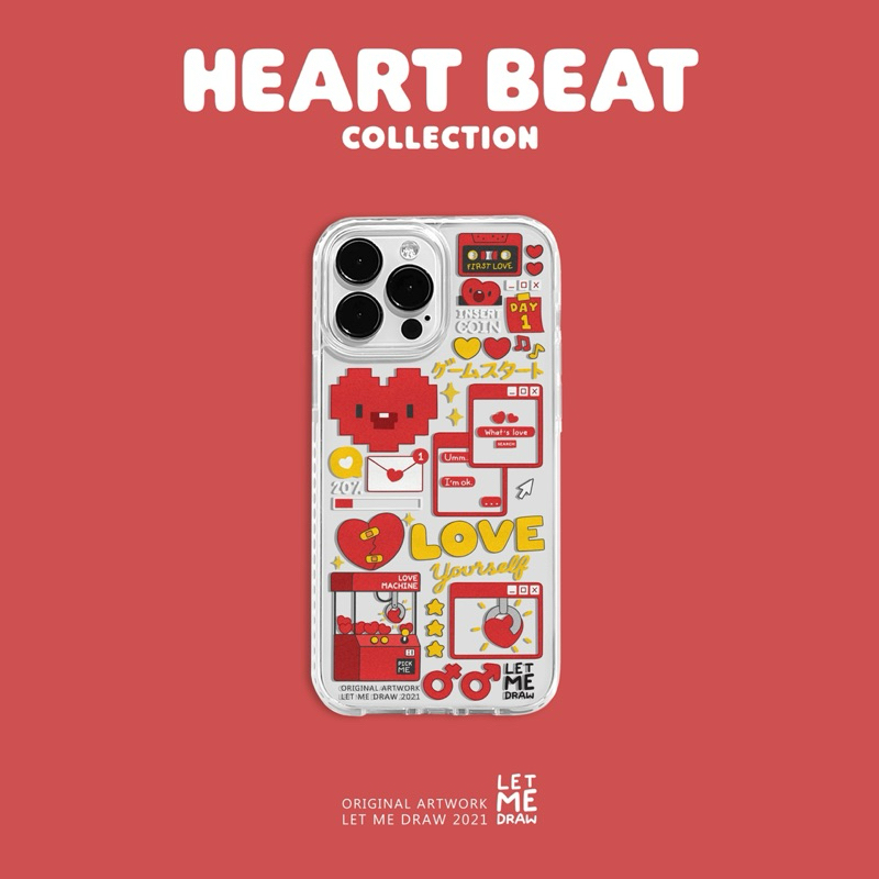 Letmedraw Case ลาย “HEART BEAT” *แจ้งรุ่นและสีของโทรศัพท์ทางแชท*