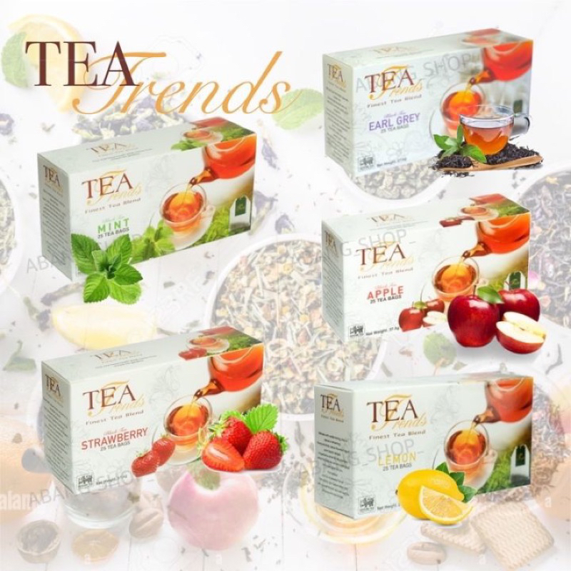 Tea trend ชาทุกสูตร ชาเขียวมะลิ สตอเบอรี่ มิ้นท์ เอิร์ลเกรย์ ซีลอน แอปเปิ้ล fl