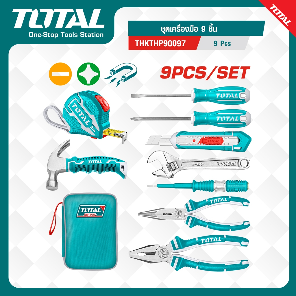 TOTAL ชุดเครื่องมือ 9 ชิ้น #THKTHP90097