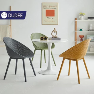DUDEE เก้าอี้พลาสติก รุ่น DD-201 เก้าอี้สไตล์ Modern ดีไซน์พนักพิงกว้าง นั่งสบายไม่อึดอัด