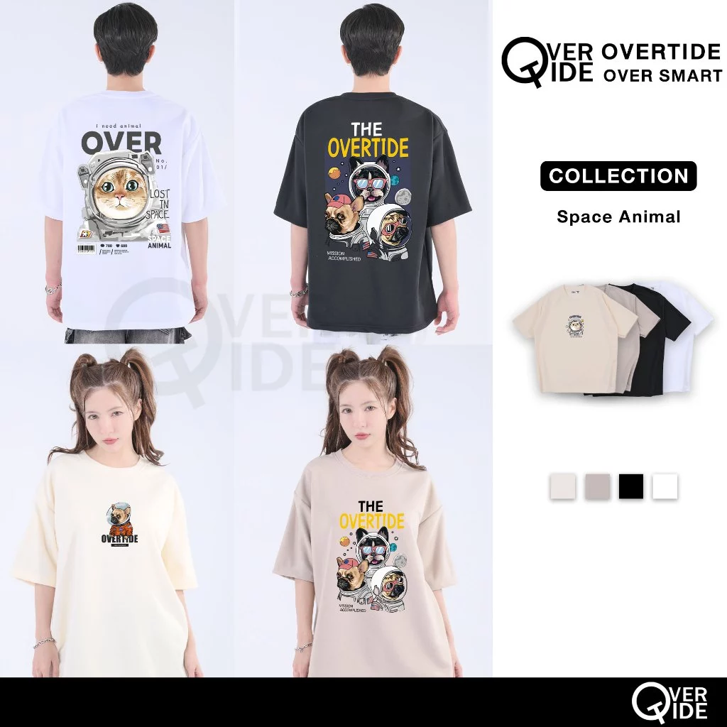 FhunDesign เสื้อยืดโอเวอร์ไซร์ คอลเลกชั่น Space Animal (ลิขสิทธิ์แท้100%)