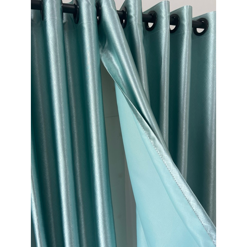 แนะนำ ผ้าม่าน ผ้าม่านสีเขียวมิ้น สีเขียวอมฟ้า ผ้าม่านกันแสง สามารถกันแสงได้ 80% ราคาพิเศษ มีเก็บเงินปลายทาง