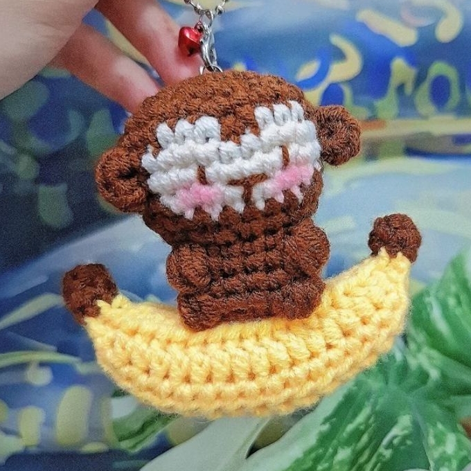 Little Monkey Keychain 🐵 พวงกุญแจลิงน้อย ไหมพรมถัก