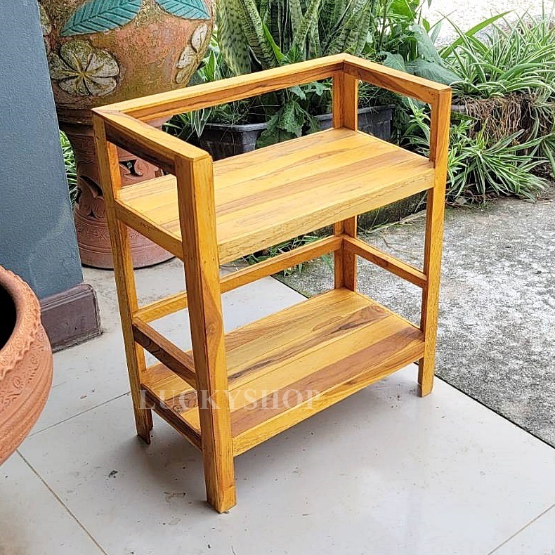 ชั้นวางของ งานไม้สัก 2 ชั้น ขนาด 21x41x50 cm.