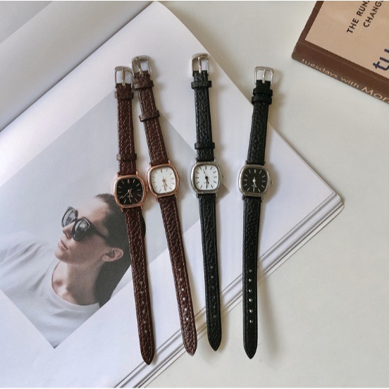 นาฬิกาข้อมือควอทซ์ หน้าปัดสี่เหลี่ยม ขนาดเล็ก เข้ากับทุกการแต่งกาย สไตล์เกาหลี แฟชั่นสําหรับผู้หญิง และนักเรียน