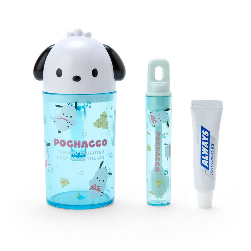 ชุดแปรงสีฟันและแก้วน้ำ pc Pochacco กว้างประมาณ 8 x ลึก 5 x สูง 12.5ซม Sanrio สำหรับเด็กเล็ก