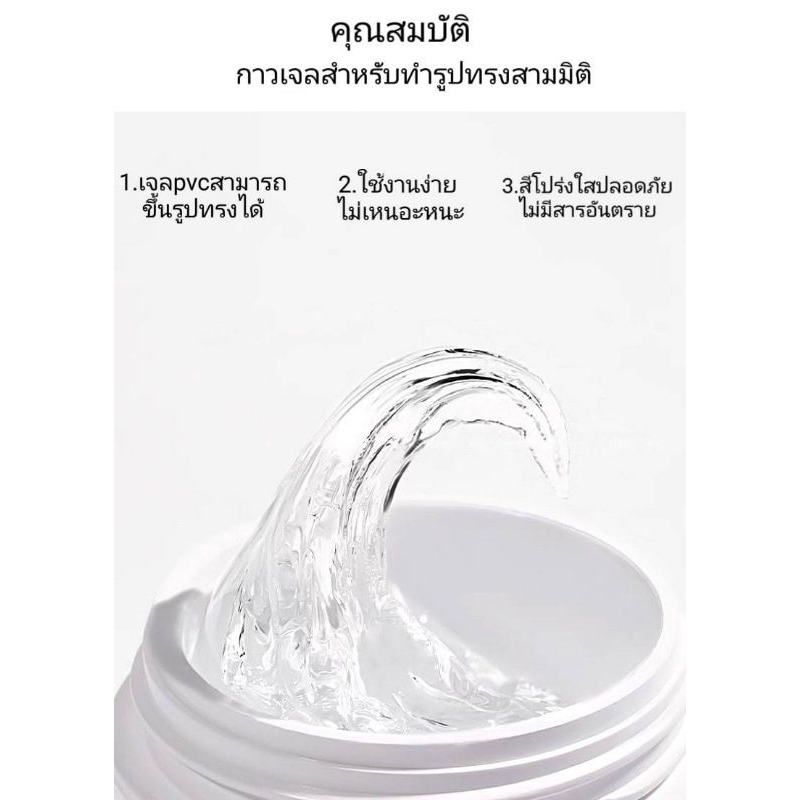 Monja กาวเจล PVC 3D เนื้อเจลนุ่มมีความยืดหยุ่นสูง สามารถจัดแต่งรูปทรงได้ง่าย ขนาด 5 และ 15ml.