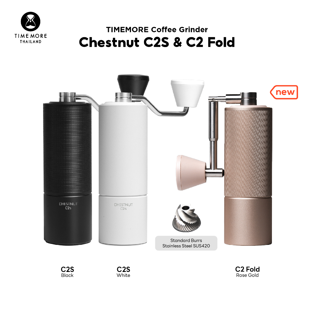 (NEW) TIMEMORE เครื่องบดกาแฟมือหมุน C2S /C2 Fold