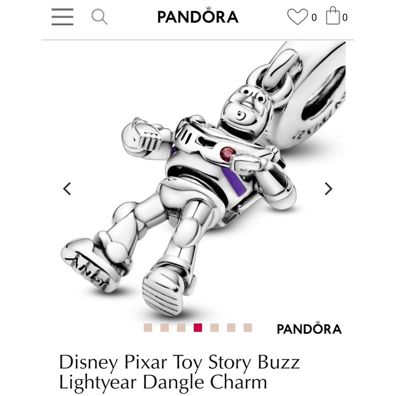 Pandora Pixar Toy Story Buzz Lightyear Dangle Charm แท้100%