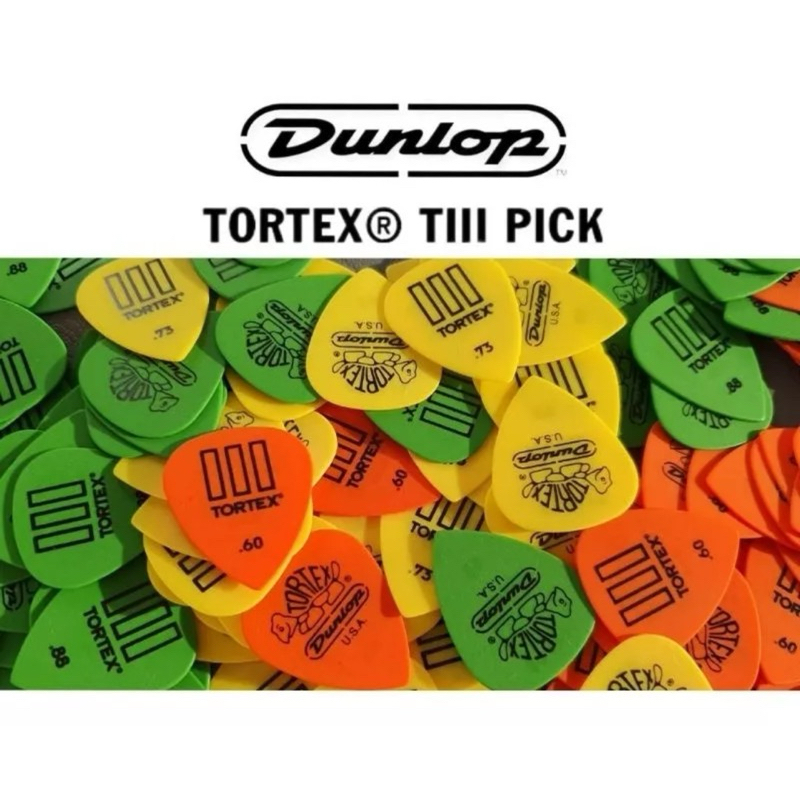 ปิ๊กกีตาร์ JIM DUNLOP TORTEX® TIII GUITAR PICK (เต่า ปลายแหลม)ดีดผ่านสายได้เร็วขึ้น สินค้าพร้อมส่ง