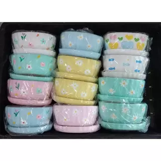 กระถางปลูก เซรามิกดินเผา 4.5 - 4.7 นิ้ว พร้อมจานรอง ทรงเปล สุดน่ารัก (สินค้าพร้อมส่งผลิตในไทย)
