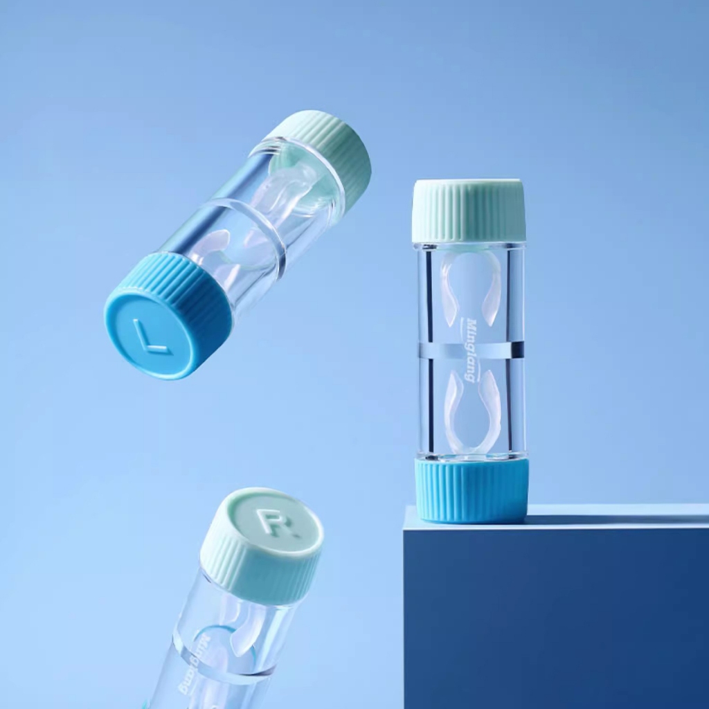 Uyaai คอนแทคเลนส์สี เคสคอนแทคเลนส์ RGP ทรงกระบอก สองหัว แบบพกพา หลากสี - รูปที่ 4