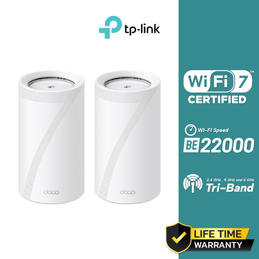 TP-Link BE22000 Tri-Band Whole Home Mesh WiFi 7 System รุ่น Deco BE85 (2-Pack)
