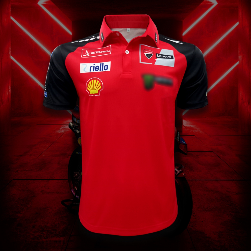 เสื้อPolo Shirt MotoGP เสื้อโปโลโมโตจีพี ทีม ดูคาติ เลโนโว่ 2024 #MG0153 พิมพ์ทั้งตัว ไซส์ S-5XL