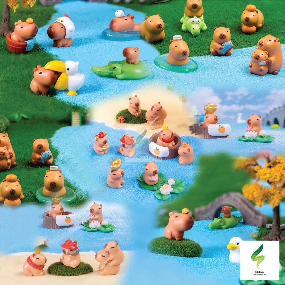 ตุ๊กตา คาปิบาร่า Capybara Capibala น่ารัก Micro-landscape Creative สำหรับตกแต่งสวนถาด ตกแต่งบ้าน อื่นๆ