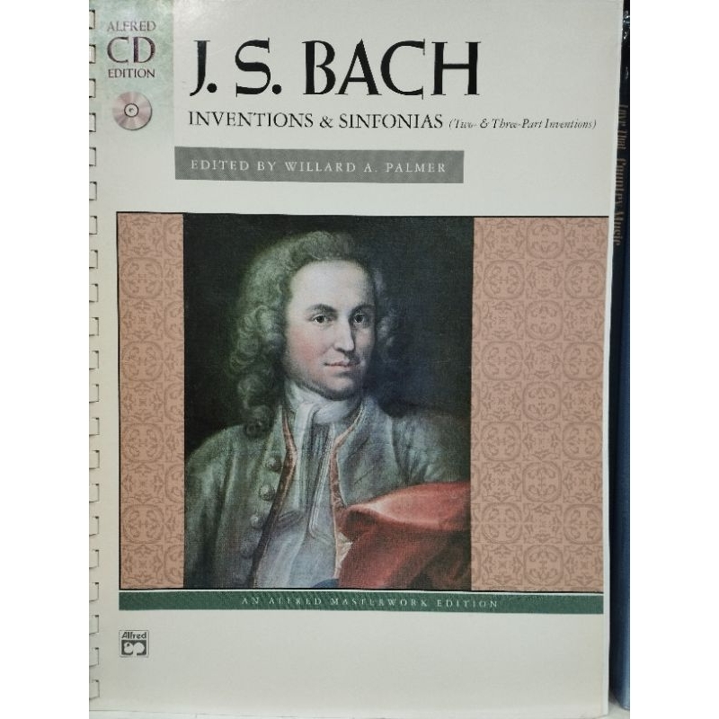 J.S.BACH - INVENTIONS &amp; SINFONIAS (2 &amp; 3 PART INVENTIONS) W/CD/038081234380/ลดพิเศษปกหน้าหลังกระดาษเหลือง