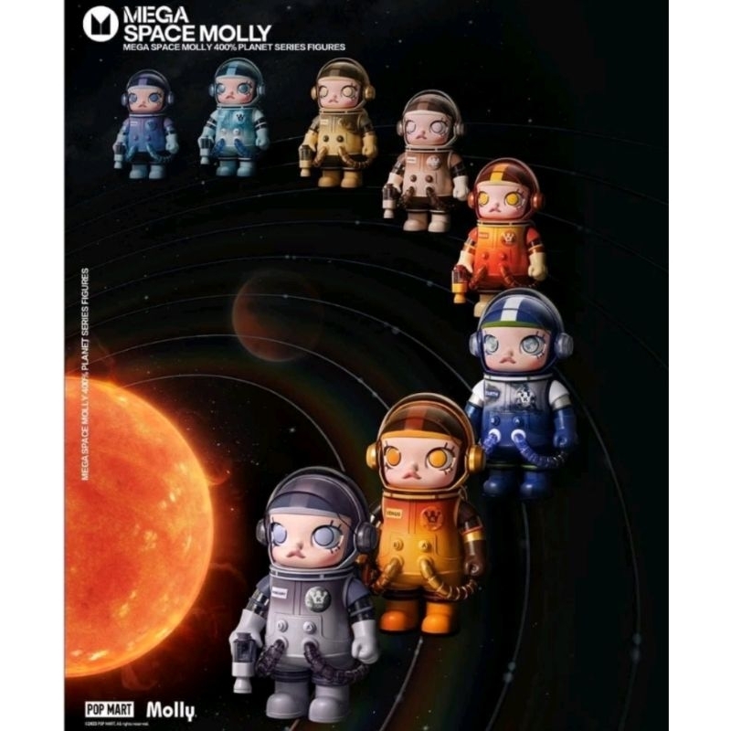MEGA Space molly 400% planet [พร้อมส่งจากไทย] POP MART MEGA SPACE Molly 400% planet series figures ของใหม่ไม่แกะซีล