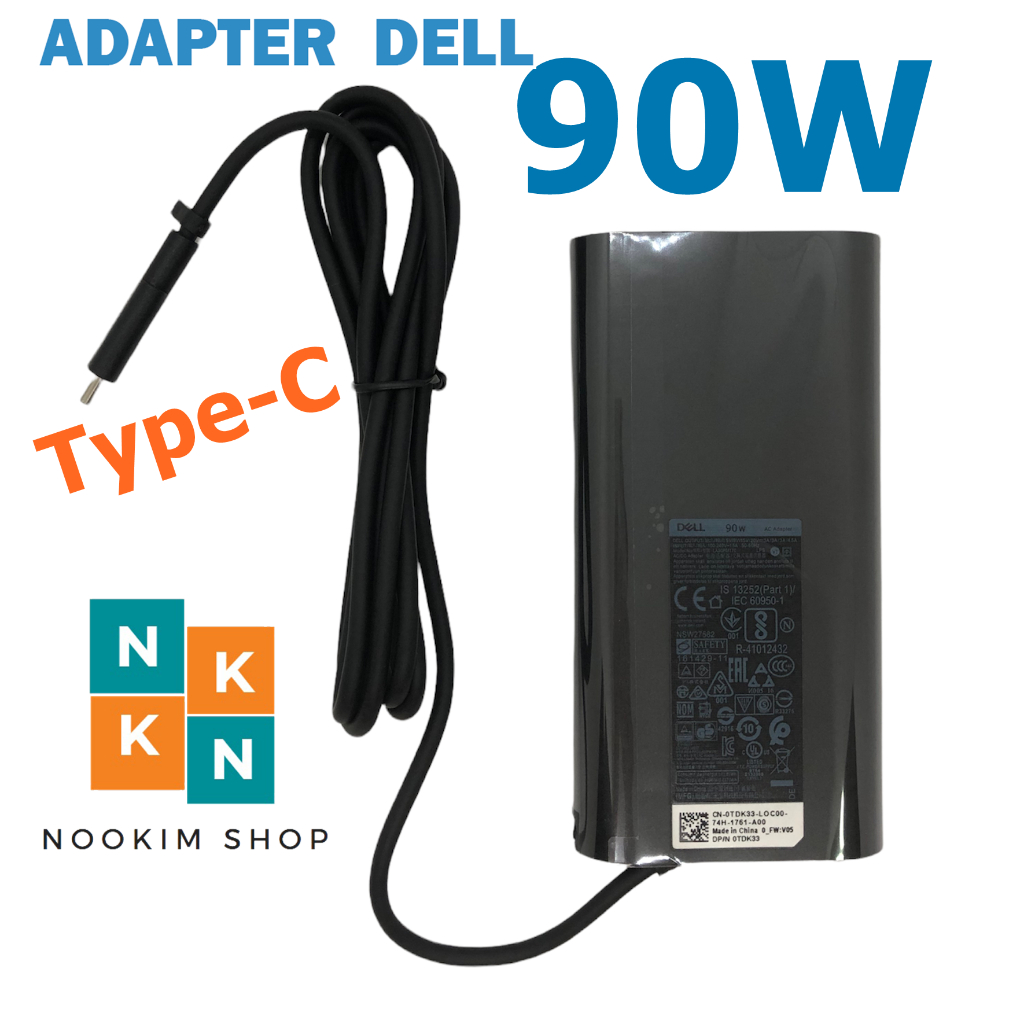Dell Adapter ของแท้ 20V/4.5A 90W หัว Type-C อะแดปเตอร์ สายชาร์จ เดล